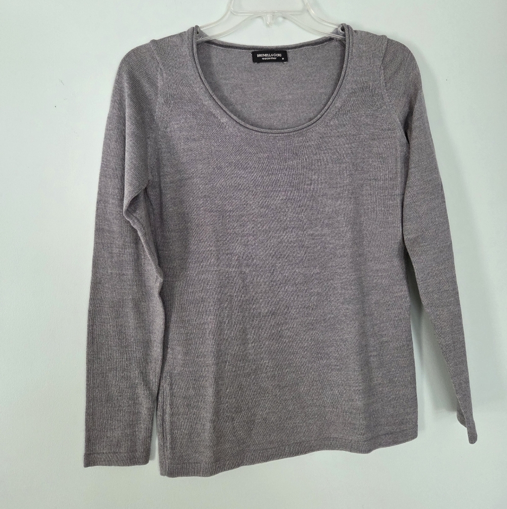 NWOT Brunella Gori Merino Gray Sweater Size M